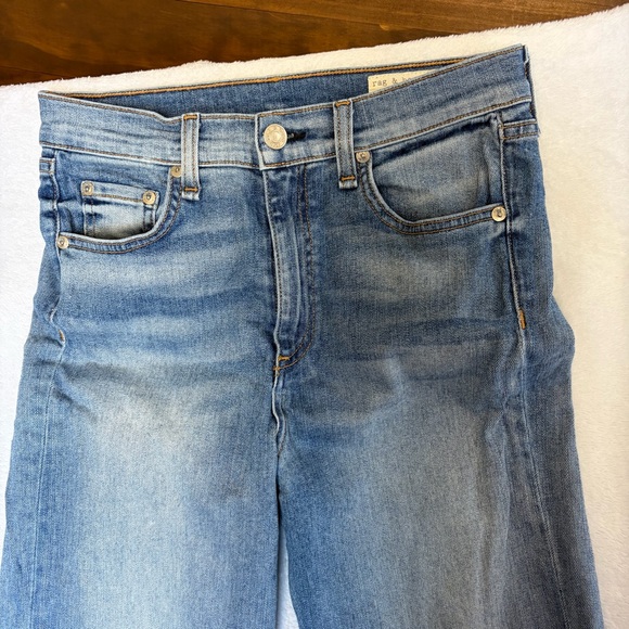 Rag and Bone Jeans Justine Sz 28 Wide Leg Blue Denim Stretch Preppy READ - Picture 14 of 15